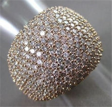 ESTATE EXTRA LARGE 3.83CT DIAMOND 14KT ROSE GOLD MULTI ROW PAVE RING BEAUTIFUL!