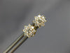 ESTATE .43CT DIAMOND 18KT YELLOW GOLD 3D CLASSIC CLUSTER FLOWER STUD EARRINGS