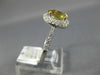 1.41CT DIAMOND & AAA YELLOW TOPAZ 14KT WHITE GOLD 3D OVAL HALO ENGAGEMENT RING