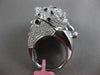 ESTATE MASSIVE 2.58CT DIAMOND & EMERALD 18KT WHITE GOLD 3D FIERCE TIGER FUN RING