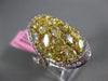 LARGE 4.1CT PINK & FANCY YELLOW DIAMOND 18K TRI COLOR GOLD 3D OVAL INFINITY RING