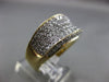 ESTATE WIDE & LARGE 1.5CT DIAMOND 14KT TWO TONE GOLD MULTI ROW PAVE WEDDING RING