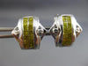 ESTATE 1.19CT WHITE & INTENSE FANCY YELLOW DIAMOND 14KT WHITE GOLD STUD EARRINGS