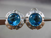 8.14CT DIAMOND & AAA CABOCHON BLUE TOPAZ 14KT WHITE GOLD CLIP ON EARRINGS #27646