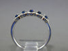 ESTATE .60CT DIAMOND & AAA SAPPHIRE 14KT WHITE GOLD 3D 5 STONE ANNIVERSARY RING
