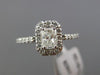ESTATE .60CT PRINCESS DIAMOND 14K WHITE GOLD 3D RECTANGULAR HALO ENGAGEMENT RING