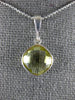 ESTATE 4.0CT AAA LEMON QUARTZ 14KT WHITE GOLD 3D CUSHION CLASSIC BEZEL PENDANT