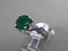 ESTATE 2.69CT DIAMOND & AAA EMERALD PLATINUM PRINCESS CUT 3D ENGAGEMENT RING