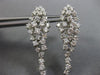 ESTATE LARGE 2.35CT DIAMOND 14KT WHITE GOLD 3D CLUSTER LEAF HANGING EARRINGS
