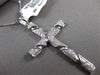 ESTATE LARGE .62CT DIAMOND 18KT WHITE GOLD 3D HANDCRAFTED CROSS FLOATING PENDANT