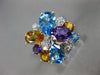 LARGE 4.90CT DIAMOND & MULTI GEM 14KT YELLOW GOLD BUTTERFLY FLOWER CLUSTER RING