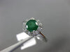 ESTATE .90CT DIAMOND & AAA EMERALD 14KT WHITE GOLD 3D FLOWER CLASSIC LOVE RING