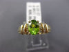 ESTATE 1.08CT ROUND DIAMOND & AAA OVAL PERIDOT 14KT YELLOW GOLD ENGAGEMENT RING