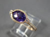 ESTATE 1.28CT DIAMOND & AAA AMETHYST 14KT ROSE GOLD SEMI ETERNITY FILIGREE RING