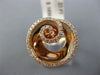 ESTATE WIDE .33CT DIAMOND 14KT ROSE GOLD 3D OPEN CIRCULAR SWIRL FLOWER LOVE RING