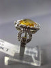 ESTATE 11.0CT DIAMOND & AAA CITRINE 18KT WHITE GOLD SOLITAIRE FILIGREE RING #857