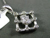 ESTATE .26CT DIAMOND ROUND & BAGUETTE 18KT WHITE GOLD 3D SQUARE FLOATING PENDANT