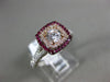 ESTATE 1.32CT DIAMOND & AAA RUBY 14KT WHITE & ROSE GOLD 3D HALO ENGAGEMENT RING