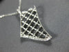 ESTATE .21CT DIAMOND 18K WHITE GOLD 3D OPEN FILIGREE FLOWER FLOATING FUN PENDANT