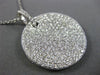 ESTATE LARGE 2.49CT DIAMOND 18KT WHITE GOLD 3D CIRCULAR PAVE FLOATING PENDANT