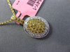 ESTATE .40CT WHITE FANCY YELLOW DIAMOND 18K 2 TONE GOLD 3D OVAL FLOATING PENDANT