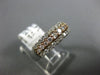 ESTATE WIDE .81CT DIAMOND 14K WHITE & ROSE GOLD 3 ROW CLASSIC ANNIVERSARY RING