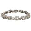 ESTATE LARGE 8.90CT DIAMOND 18KT WHITE GOLD SQUARE CLUSTER ROUND TENNIS BRACELET