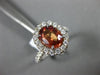 ESTATE 2.71CT DIAMOND & AAA ORANGE SAPPHIRE 18KT WHITE GOLD HALO ENGAGEMENT RING