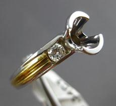 .34CT DIAMOND 18K 2 TONE GOLD ROUND SEMI BEZEL SEMI MOUNT ENGAGEMENT RING #ELV42