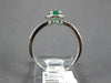 ESTATE .87CT DIAMOND & AAA EMERALD 14KT WHITE GOLD OVAL FRIENDSHIP PROMISE RING