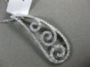 ESTATE LARGE .66CT DIAMOND 18KT WHITE GOLD GRADUATING FLEUR DE LIS WAVE PENDANT