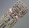 ESTATE LARGE 1CT DIAMOND 18KT WHITE GOLD 3D SQUARE CLUSTER OCTAGON STUD EARRINGS