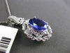 ESTATE LARGE 2.41CT DIAMOND & AAA TANZANITE 18KT WHITE GOLD 3D FLOATING PENDANT