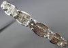 ANTIQUE 2.85CT ROUND & BAGUETTE  DIAMOND 14KT WHITE GOLD BANGLE BRACELET #1047