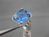 ESTATE 6.43CTW DIAMOND & AAA EXTRA FACET BLUE TOPAZ 14KT WHITE GOLD HALO RING