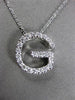 ESTATE LARGE .44CT DIAMOND 14KT WHITE GOLD 3D PAVE " G " FLOATING PENDANT #1724