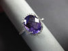 ESTATE 2.55CT DIAMOND & AAA OVAL AMETHYST 14KT WHITE GOLD 3D CLASSIC FUN RING