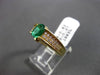 ESTATE 1.10CT DIAMOND & AAA OVAL EMERALD 18KT YELLOW GOLD 3D ENGAGEMENT RING