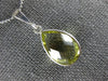 ESTATE 6CT AAA LEMON QUARTZ 14KT WHITE GOLD TEAR DROP PEAR SHAPE BEZEL PENDANT