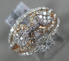 ESTATE WIDE 1.17CT DIAMOND 14KT ROSE GOLD 3D CLASSIC CLUSTER MULTI ROW LOVE RING