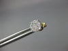 ESTATE .33CT DIAMOND 14KT 2 TONE GOLD ROUND SOLITAIRE HALO CLUSTER STUD EARRINGS
