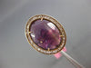 ESTATE LARGE 5.54CT DIAMOND & AAA AMETHYST 14K ROSE GOLD OPEN FILIGREE HALO RING