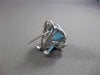 8.14CT DIAMOND & AAA CABOCHON BLUE TOPAZ 14KT WHITE GOLD CLIP ON EARRINGS #27646