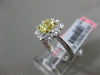 ANTIQUE 1.88CT FANCY YELLOW & WHITE DIAMOND 18K GOLD OVAL FLOWER ENGAGEMENT RING