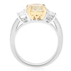 GIA CERTIFIED 2.62CT WHITE & FANCY CANARY DIAMOND 18K YELLOW GOLD PLATINUM RING