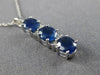 ESTATE 1.35CT DIAMOND & AAA SAPPHIRE 14KT WHITE GOLD 3D THREE STONE OVAL PENDANT