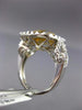 ESTATE 11.0CT DIAMOND & AAA CITRINE 18KT WHITE GOLD SOLITAIRE FILIGREE RING #857