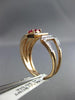 ESTATE WIDE .98CT ROUND DIAMOND & AAA RUBY 14KT ROSE GOLD 3D TAPER BELT FUN RING