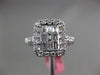 ESTATE 1.02CT ROUND & BAGUETTE DIAMOND 18K WHITE GOLD RECTANGLE FRIENDSHIP RING