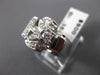 ANTIQUE WIDE .35CT OLD MINE DIAMOND 14KT WHITE GOLD LEAF ENGAGEMENT RING #16789